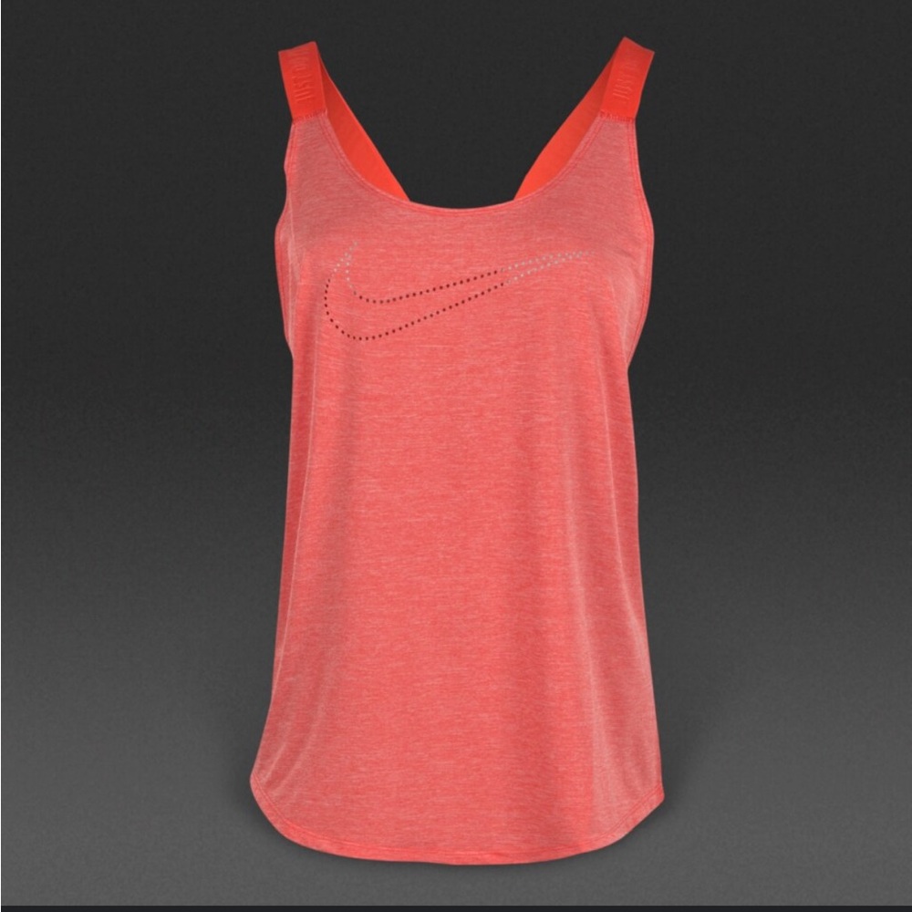 Nike Shirt - coral/red racer back Dri-Fit running tank